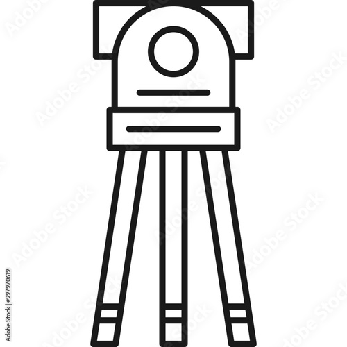 Theodolite Line Icon