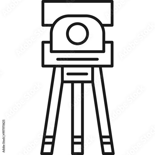 Theodolite Line Icon