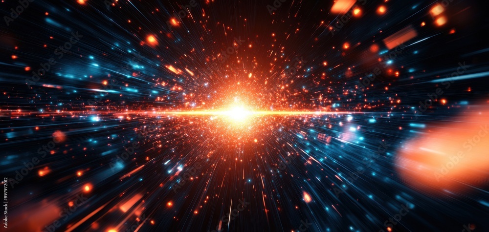 Bright cosmic explosion with vibrant colors and dynamic light effects. Bright cosmic explosion with vibrant colors and dynamic light effects.
