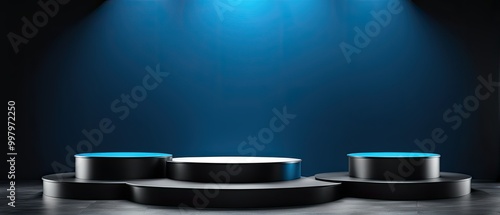 Abstract Blue and Black Product Display