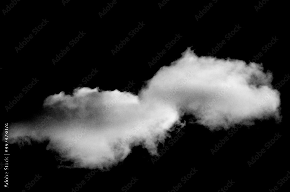 Smoke Cloud Isolated on Black Background,White cloud. Smoke Cloud Isolated on Black Background,White cloud.