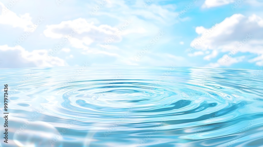 Blue Water Ripples Sky Background Blue Water Ripples Sky Background