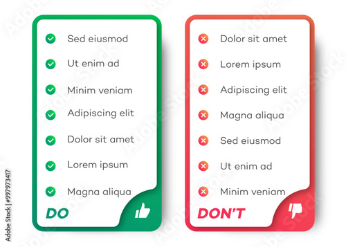 Do and dont infographic template vector 10 eps