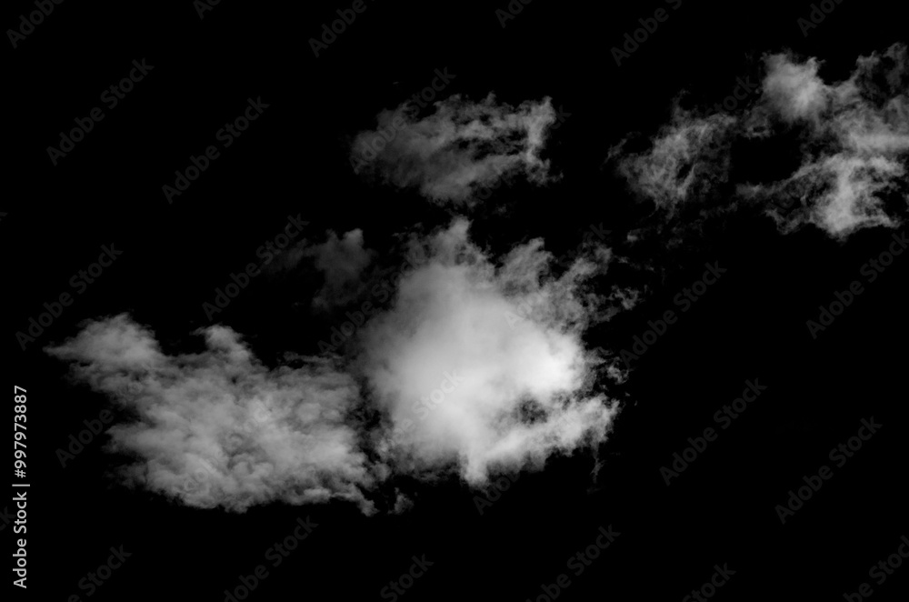 Smoke Cloud Isolated on Black Background,White cloud. Smoke Cloud Isolated on Black Background,White cloud.