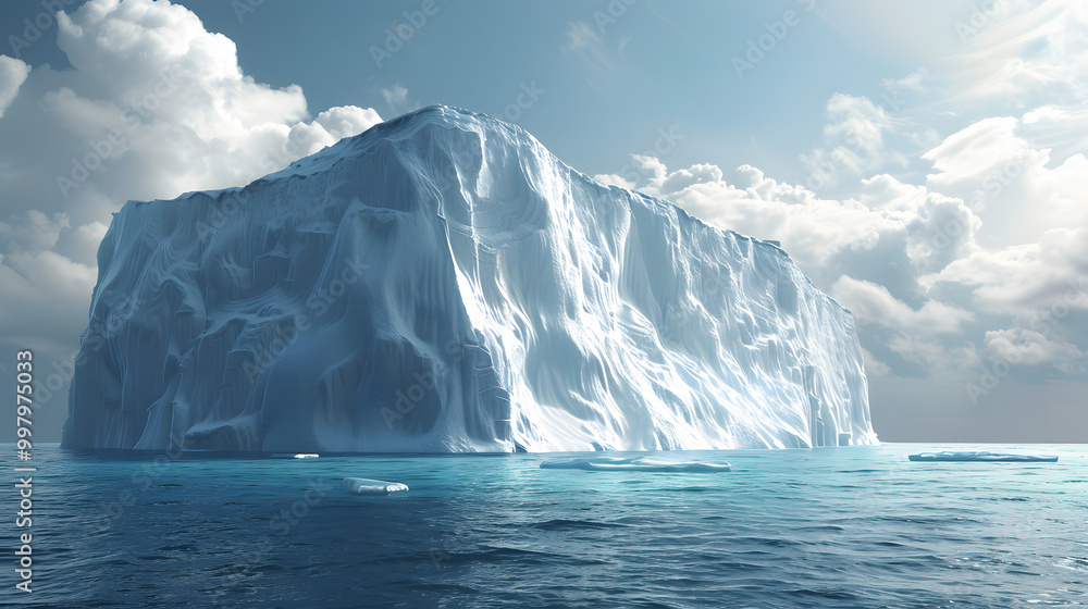 A huge iceberg or glacier in Arctic or Antarctic waters. AI generated art A huge iceberg or glacier in Arctic or Antarctic waters. AI generated art