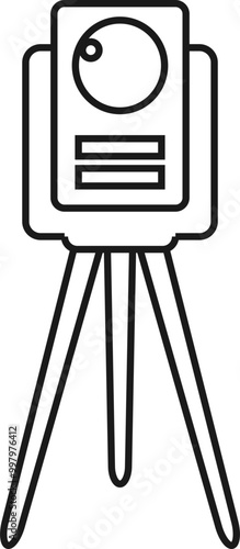 Theodolite Line Icon