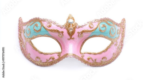 venetian carnival mask, ornate design isolated on