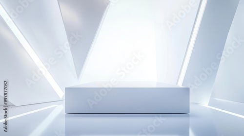 Wallpaper Mural Minimalist White Geometric Podium in Modern Space Torontodigital.ca