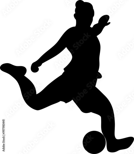 People Playing Soccer Silhouette