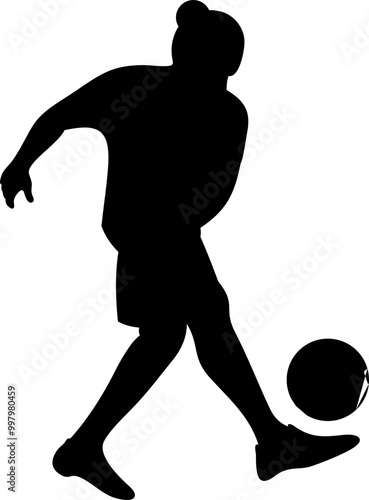 People Playing Soccer Silhouette