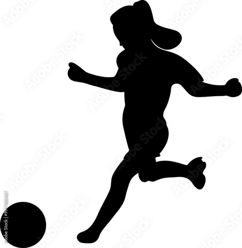 People Playing Soccer Silhouette