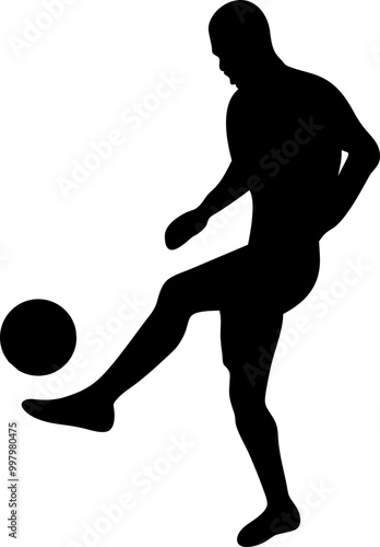 People Playing Soccer Silhouette