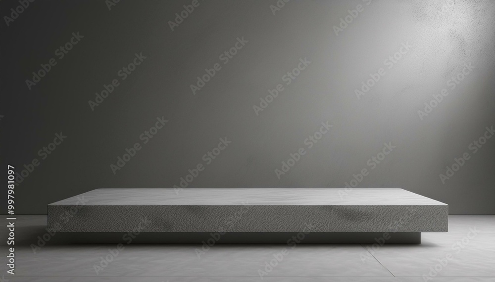 Studio with podium for product presentation. Empty floor and white wall with stand. 3D room with gradient background. Countertop with concrete or marble texture
Studio with podium for product presentation. Empty floor and white wall with stand. 3D room with gradient background. Countertop with concrete or marble texture
