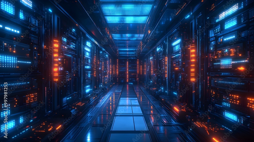 Futuristic data center blueprint images highlighting innovative design concepts and technology Futuristic data center blueprint images highlighting innovative design concepts and technology