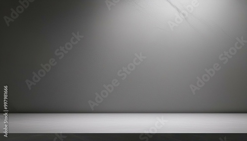 Wallpaper Mural Studio with podium for product presentation. Empty floor and white wall with stand. 3D room with gradient background. Countertop with concrete or marble texture
 Torontodigital.ca