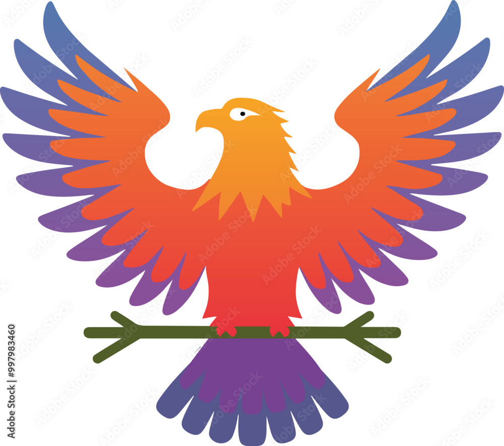 Obraz premium Mascot cartoon eagle hunter animal