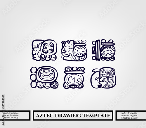 Aztec decorative vector illustration. traditional ethnic ornament