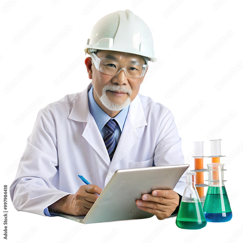 Albino civil engineer with face mask inspecting ongoing project at construction site