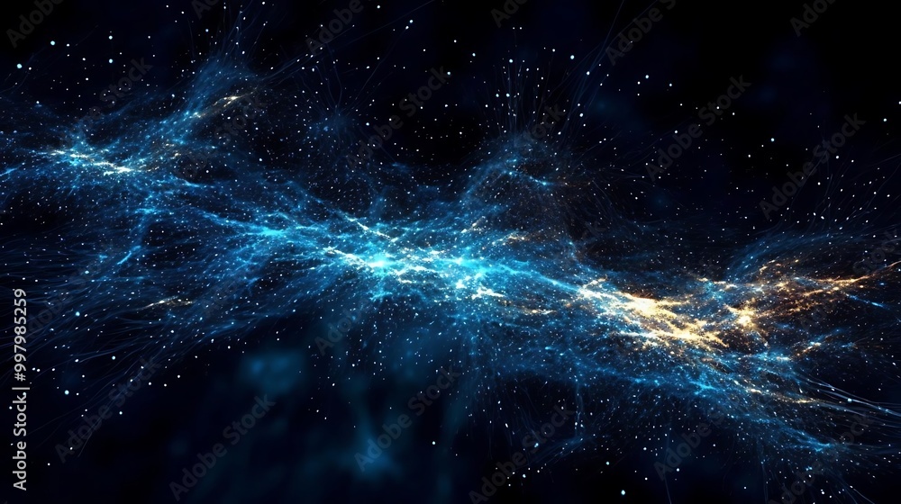 Fototapeta premium A stunning visualization of a cosmic landscape filled with stars and nebulae.