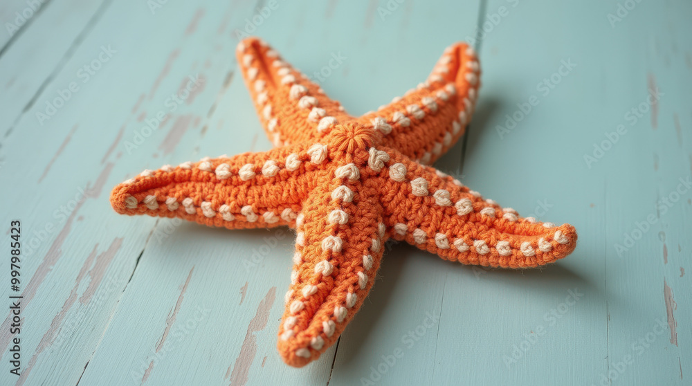 Handmade Crochet Starfish on Beach - Amigurumi Toy for Beach Decor, Baby Gift, and Marine-Themed Nursery Handmade Crochet Starfish on Beach - Amigurumi Toy for Beach Decor, Baby Gift, and Marine-Themed Nursery
