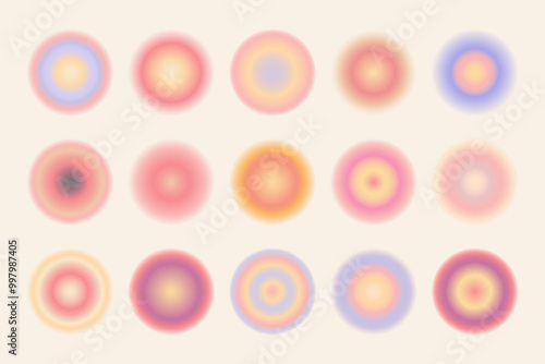 Modern radial gradients. Artistic kit universal use