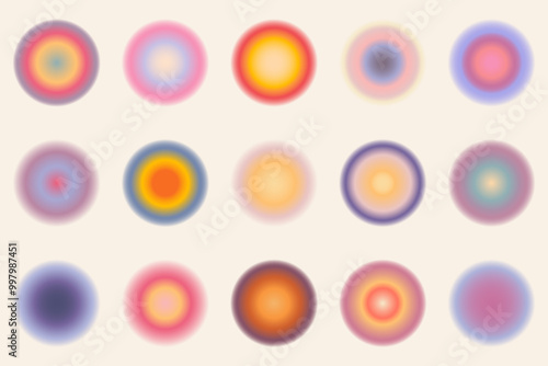 Modern radial gradients. Artistic set universal 