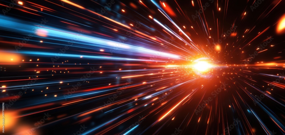 Dynamic light rays radiating from a central point, creating a vibrant energy effect. Dynamic light rays radiating from a central point, creating a vibrant energy effect.