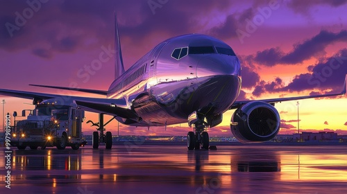 The Airplane at Sunset