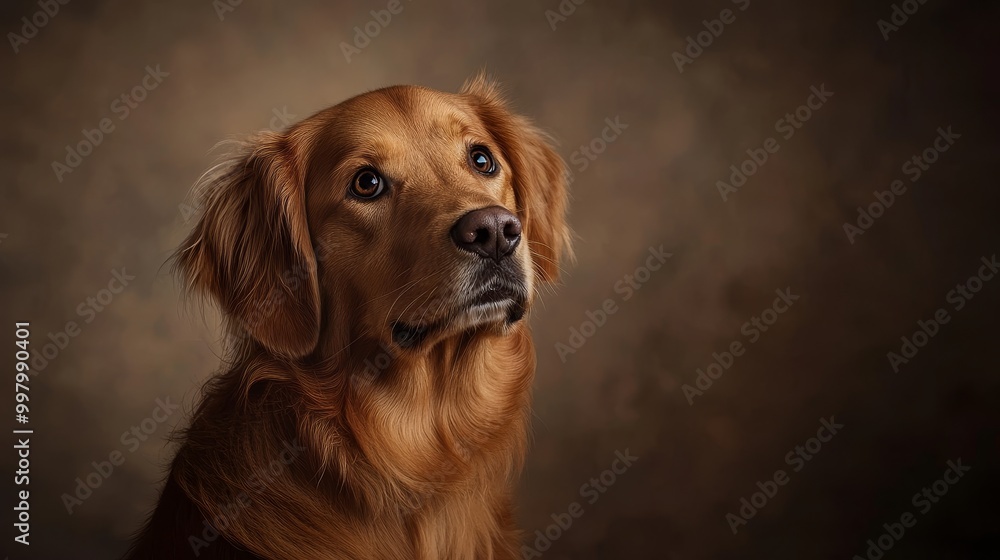 An adorable canine companion gracefully poses against a neutral backdrop in a studio photograph. An adorable canine companion gracefully poses against a neutral backdrop in a studio photograph.