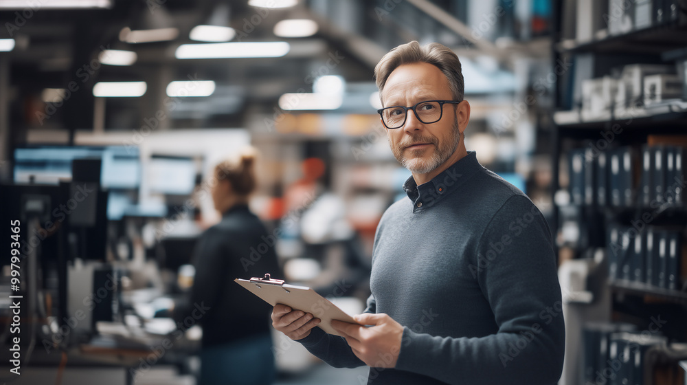 Office manager with a clipboard. Office manager with a clipboard.