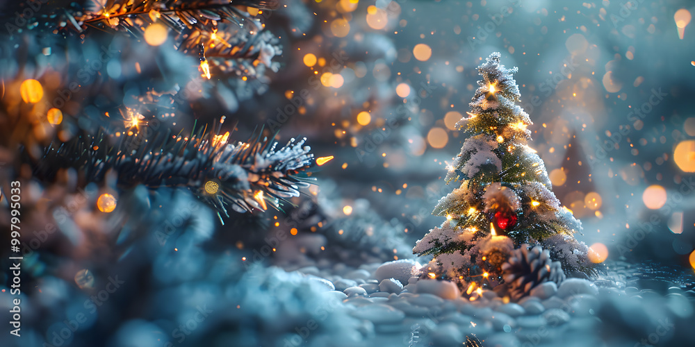 Beautiful bright Christmas background with copy space. AI Generated Beautiful bright Christmas background with copy space. AI Generated
