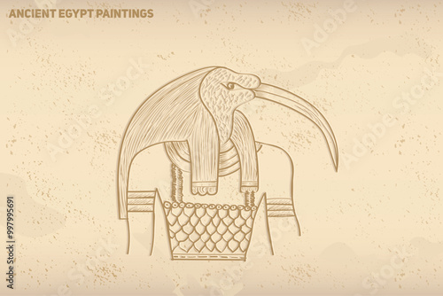 ancient Egypt decorative vector illustration. Traditional ethnic ornament.