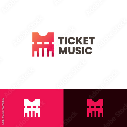 ticket music logo vector
