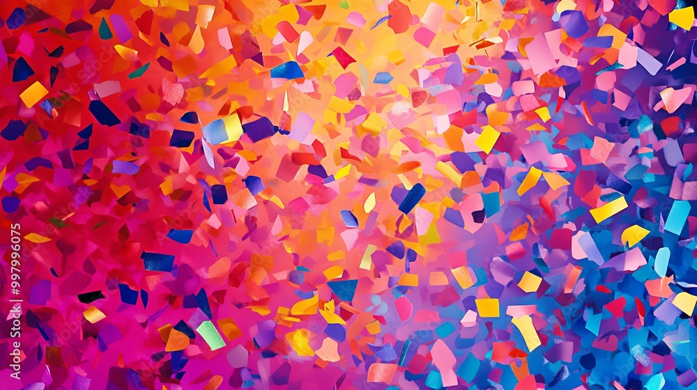 A colorful painting with a lot of different colors and shapes A colorful painting with a lot of different colors and shapes