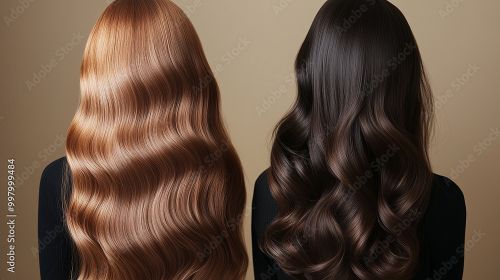 Fototapeta premium Włosy przeznaczone do produkcji peruk i przedłużeń charakteryzują się naturalnym wyglądem i wysoką jakością. 
