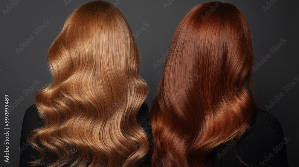 Naklejka premium Włosy przeznaczone do produkcji peruk i przedłużeń charakteryzują się naturalnym wyglądem i wysoką jakością.