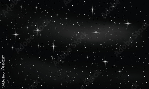 Night time sky background with glittering stars