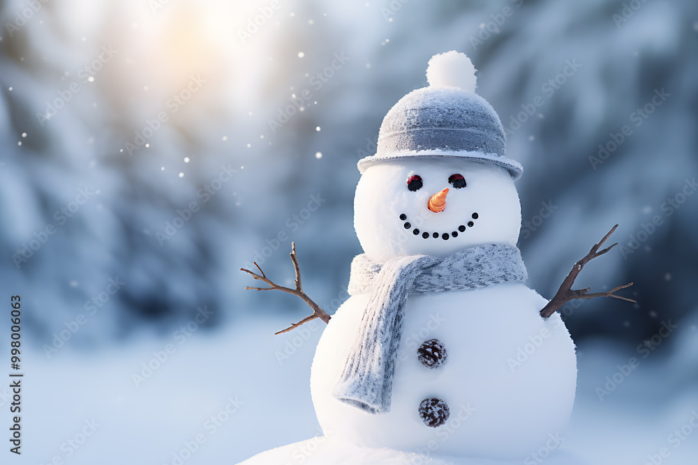 Snowman with hat and scarf Snowman with hat and scarf
