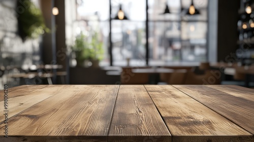 The Wooden Table in Cafe