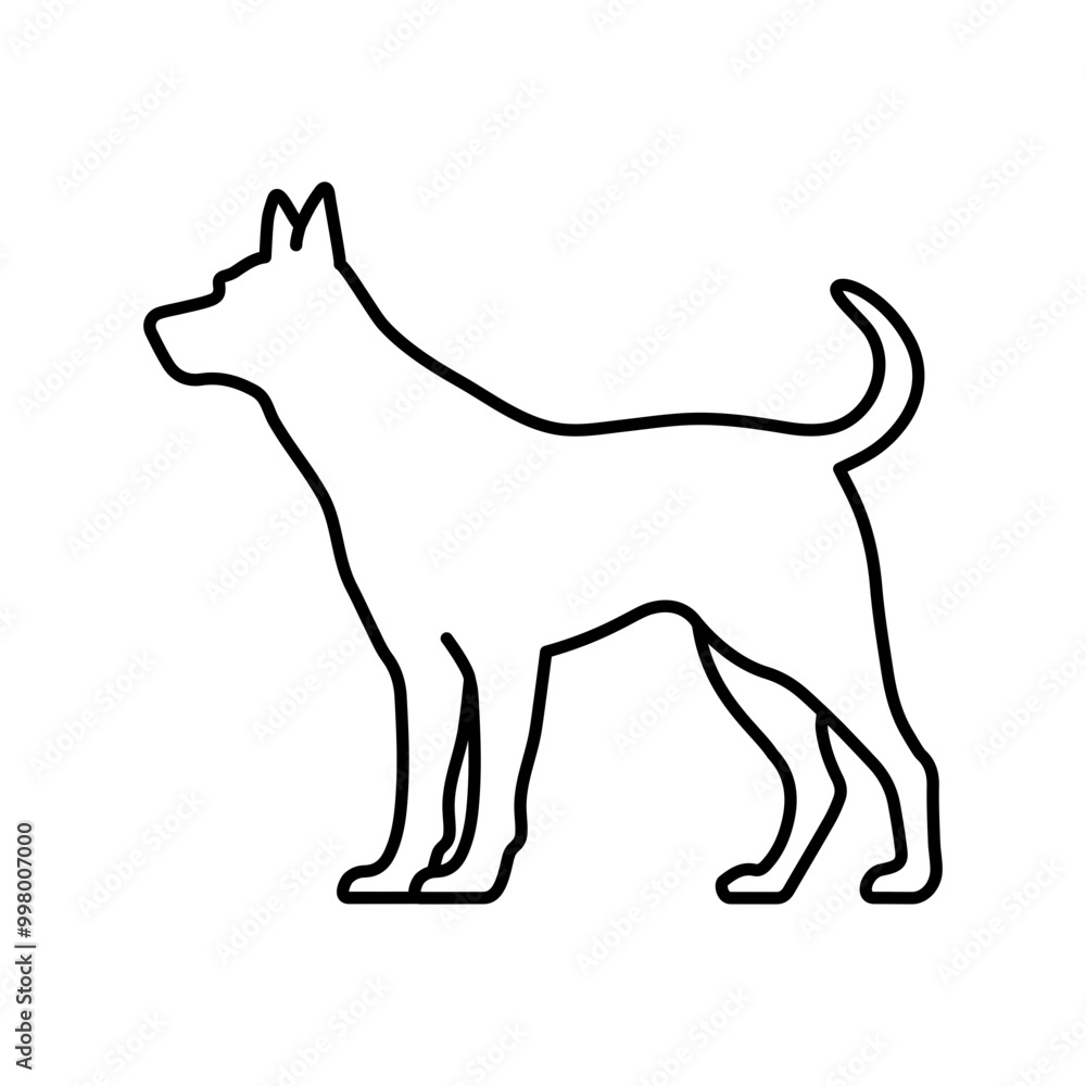 Standing dog line art Standing dog line art