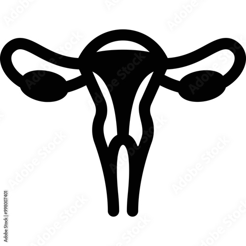 Simple vector icon female reproductive system