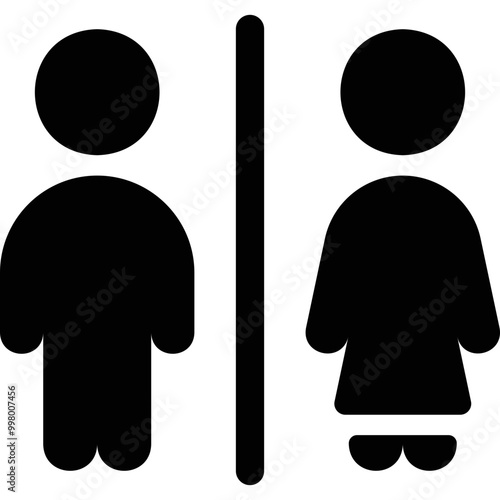 Simple vector icon toilet designation