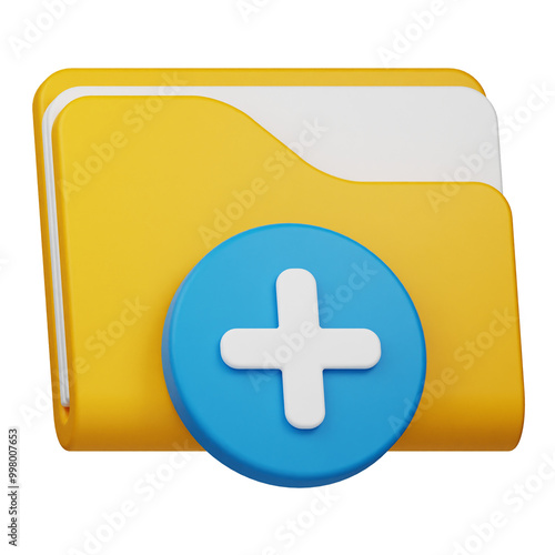 add folder 3d icon isolated on the transparent background