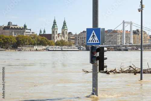 the Danube River swallowed the coastal part of Budapest