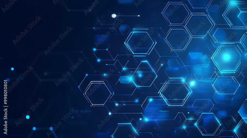 Abstract background with hexagons and technology concep Abstract background with hexagons and technology concep