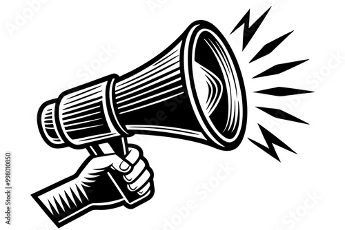 Hand-Held Megaphone Announcement Illustration
