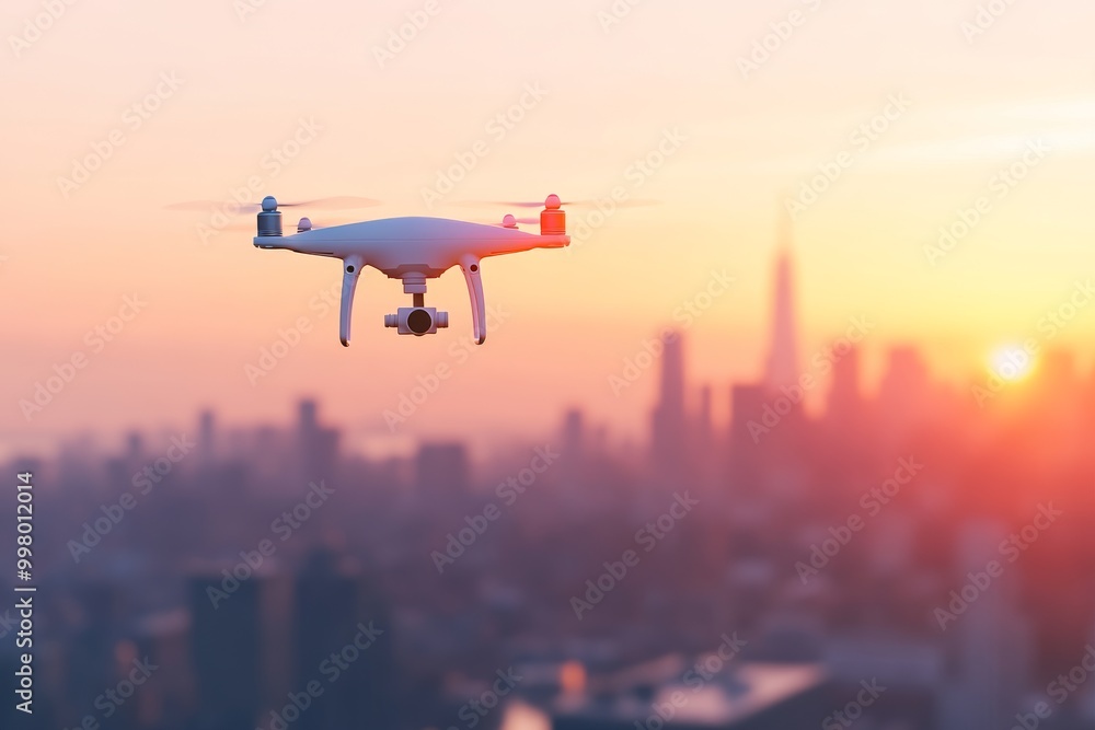 Red drone carrying a stack of packages in a neon lit urban setting symbolizing modern drone technology in high speed urban logistics and night deliveries Red drone carrying a stack of packages in a neon lit urban setting symbolizing modern drone technology in high speed urban logistics and night deliveries