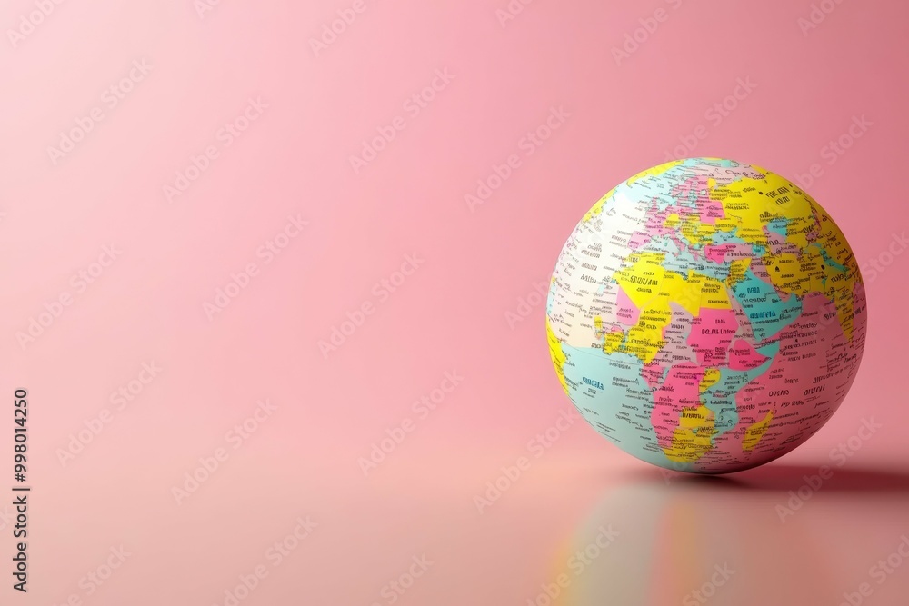 A small globe depicting various cities marked as sanctuary cities resting on a smooth reflective surface. A small globe depicting various cities marked as sanctuary cities resting on a smooth reflective surface.