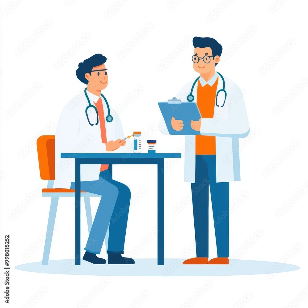 Fototapeta premium Patient receiving immunization while undergoing diagnostic evaluation