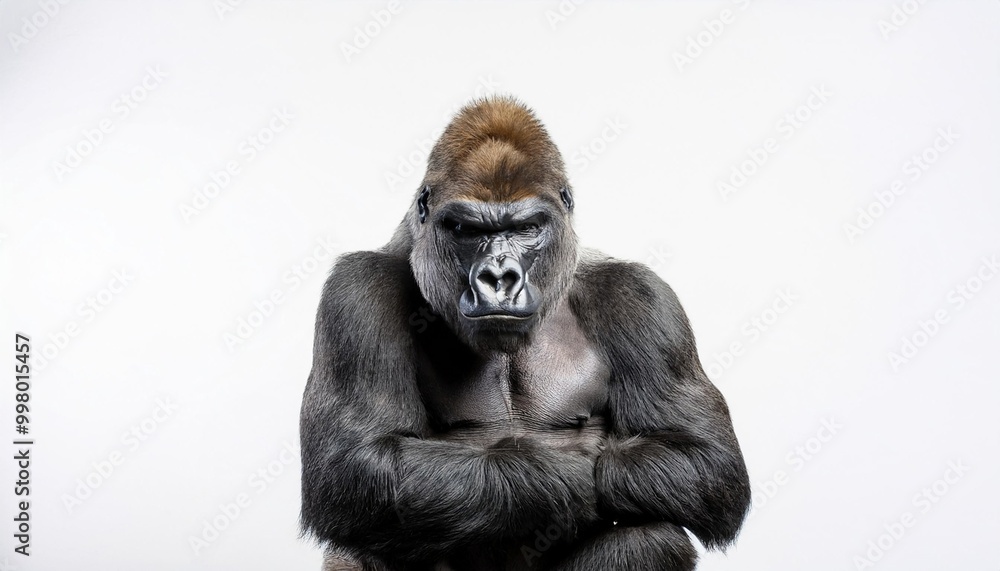 Gorilla on white background. Isolated of Animal. Gorilla on white background. Isolated of Animal.